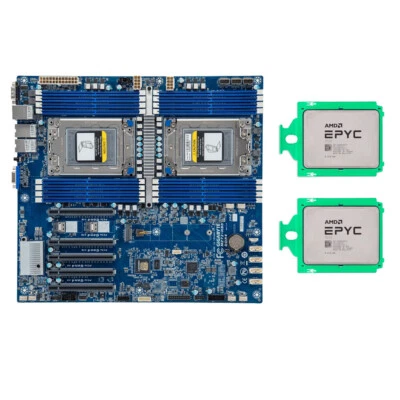 AMD EPYC 7532x2+ Gigabyte MZ72-HB2 REV:4.0 Dual Socket Server Board DDR4 SP3 - Image 1 of 4