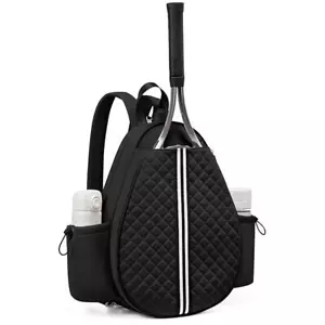 Bolso de Tenis Sucipi, Mochila Bandolera Acolchada con Bandolera de Tenis (Negro) - Imagen 1 de 9