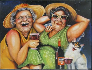 Shelly Wilkerson BAHAMA MAMA'S Canvas  signed limited ed. 50/950 NEW With COA - Picture 1 of 2