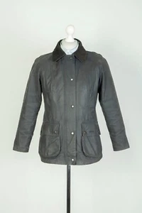 -Ladies Barbour Classic Beadnell Navy Blue Wax Cotton Jacket Size UK 12 US 8 - Picture 1 of 15