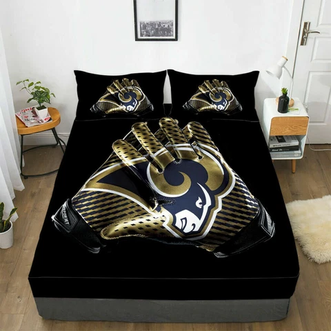 Los Angeles Rams Fitted Sheet Mattress Cover Bed Sheets & Pillowcase Sets 3PCS Cover
