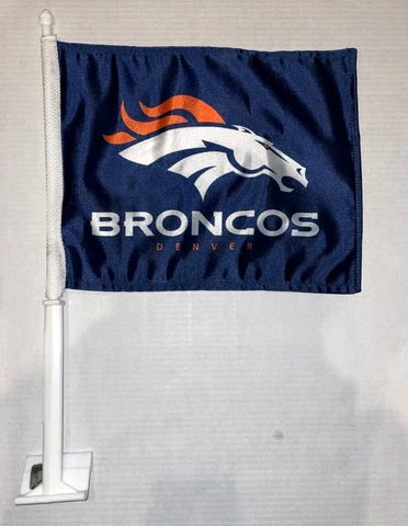 DENVER BRONCOS LOGO blue 11X14 CAR flag GENUINE NFL Licensed US seller Cover