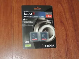 New 2 Pack SanDisk Ultra II 4GB Class 2 - 15MB/s - SDHC Card - SDSDH2-004G-GAC11 - Picture 1 of 1