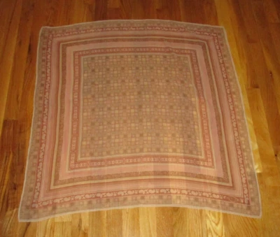 Oscar de la Renta Dusty Rose Rosa Salvia Geométrica Transparente 100% Seda Bufanda 34" Foto 1 de 4
