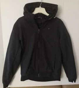 Mens Tommy Hilfiger Gray / Black Water & Wind Resistant Hooded Jacket Medium - Picture 1 of 12