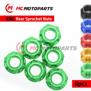 SPOKE6 Green Rear Sprocket Nuts Kit For ZX14R ZX1400 Ninja 12-16 17 18 19 20 - Picture 1 of 4