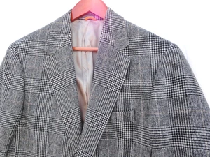 Thos David 100% Camel Hair Two Button Plaid Wool Sport Coat Jacket Mens Size 40R - Picture 1 of 15
