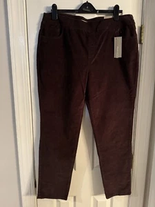 Soft Surroundings Pull On Burnt Hickory Straight Leg Corduroy Pants - Size XL 18 - Picture 1 of 5