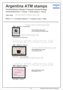 Argentina ATM 1-3 complete collection 1995-99 MNH Frama vending machine stamps - Imagen 1 de 4