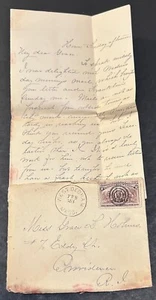 1894 West Dedham Massachusetts DPO 1824-1897 2ct Columbian Clara L F letter - Picture 1 of 1
