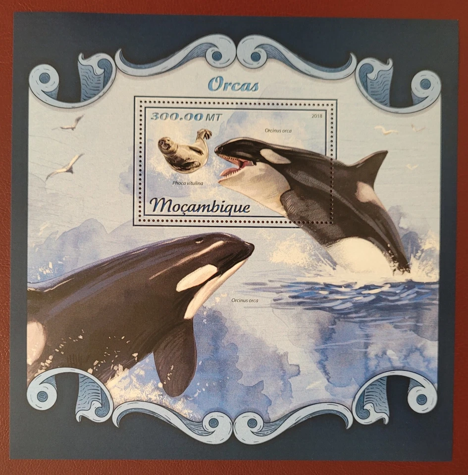 Mozambique 2018 / Marine Life - Orcas / 1v ms - Image 1 of 1