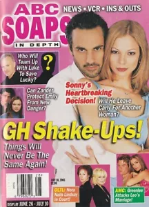 ABC Soaps In Depth July 10, 2001 TAMARA BRAUN-JOSH DUHAMEL-TONY GEARY-OLTL LUNCH - Picture 1 of 1