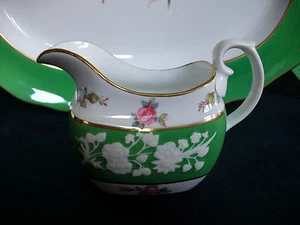 SPODE #R7062-MARITIME ROSE (c.1930) CREAMER -GREEN/WHITE/GILT- EXCELLENT!! - Picture 1 of 12