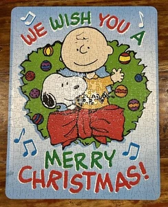 Peanuts "We Wish You A Merry Christmas" - 18" x 24" 550 pc Jigsaw Puzzle In Tin - Picture 1 of 5