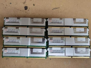 SERVER RAM LOT OF EIGHT (8) 1GB DDR2 1RX8 PC2-5300F DDR2-667MHZ HYMP112F72CP8N3 - Picture 1 of 1
