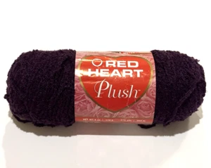 Red Heart Plush Yarn Col 9537 Dk Purple DyeLot 10260704513 Acrylic Nylon NOS NEW - Picture 1 of 17