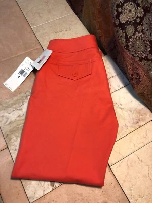 WOMYN Women’s Career Pants Slacks Size 4 Hot Pink Coral Button Pocket 26 Inseam Foto 1 de 4