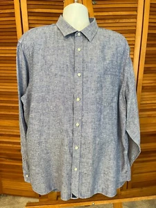 UNTUCKIT SZ 3XL WRINKLE RESISTANT 100% LINEN LS DRESS SHIRT - Picture 1 of 9
