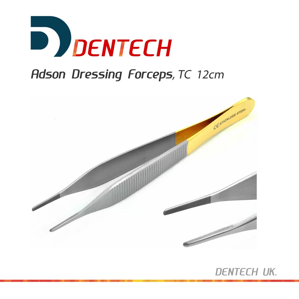 DENTECHUK Adson Dressing Tweezers Forceps Serrated Surgical Dental High Quality 5 Inch CE