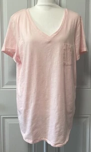 Camisa para dormir Charter Club íntimates rosa cuello en V manga corta grande  - Imagen 1 de 10