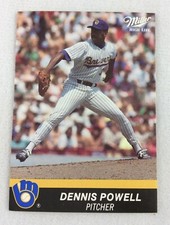 1990 Milwaukee Brewers Miller High Life Baseball Card - Dennis Powell