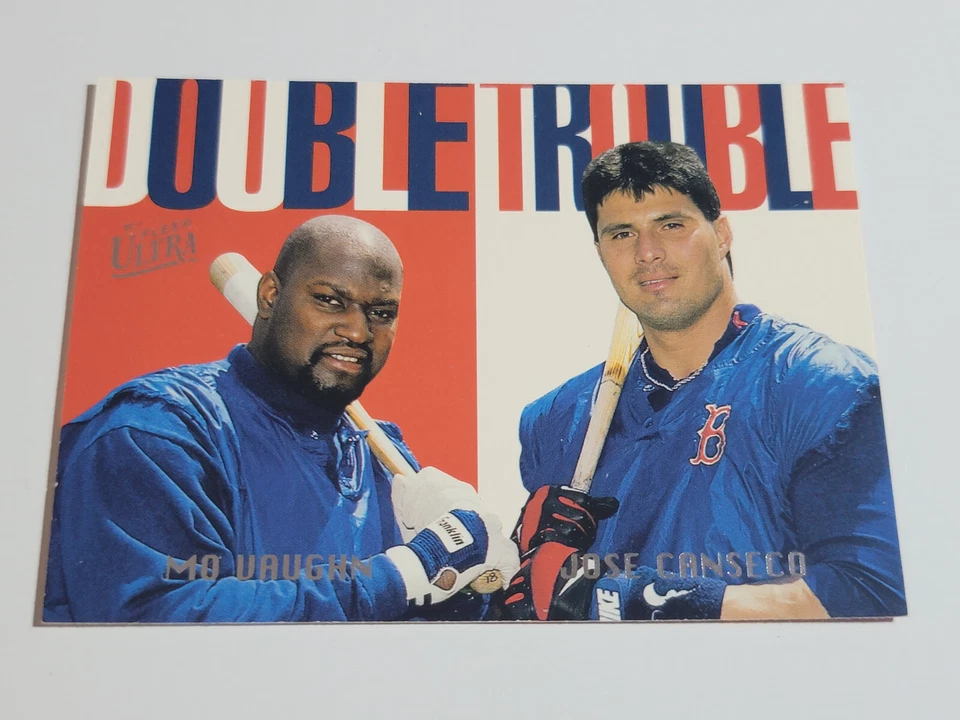 MO VAUGHN + JOSE CANSECO 1997 Fleer Ultra Double Trouble Insert #2 of 20.  BOSOX - Image 1 of 2