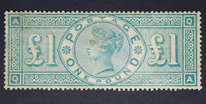 GB SG212 QV 1887 £1 verde, muy bien usado. - Imagen 1 de 2
