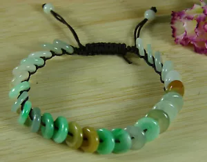 Natural Certified 3 Colors Jade Coin Bangle Bracelet Natural A Jadeite 45-60 MM - Picture 1 of 8