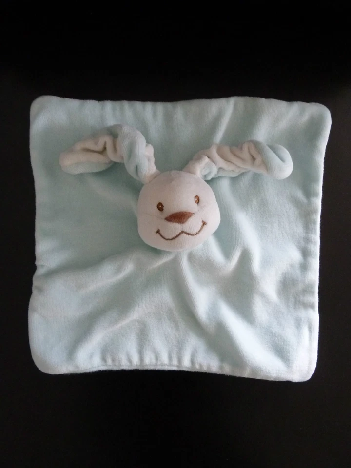 43. DOUDOU PLAT KIMBALOO LA HALLE LAPIN BLEU BLANC MARRON EXCELLENT ETAT - Photo 1/1