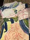 ANTHROPOLOGIE cotton floral print Comforter QUEEN + 2 EURO shams