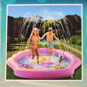 Splash Pad 70" Kids Sprinkler Play Mat Wading Pool Water Toys Princessea Outdoor - Picture 1 of 9