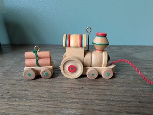 1985 Hallmark Keepsake Wooden Train Nostalgic Childhood Series Ornament Series 2 - Picture 1 of 10