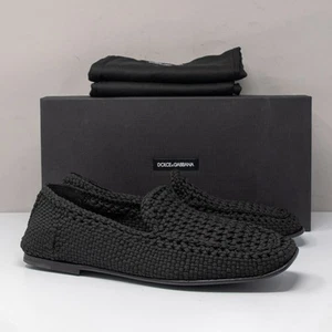 Dolce & Gabbana Crochet Woven Black Loafers Size 12 US (11 UK) - Picture 1 of 7