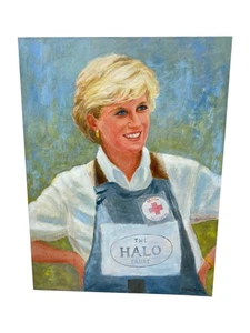 Signiertes Prinzessin Diana Portrait Halina Karska Gedenkkunstwerk Diana Spencer - Bild 1 von 5
