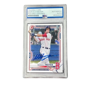Marcelo Mayer Signed 2021 1st Bowman Paper Rookie RC BD-174 PSA Red Sox Auto - Picture 1 of 2