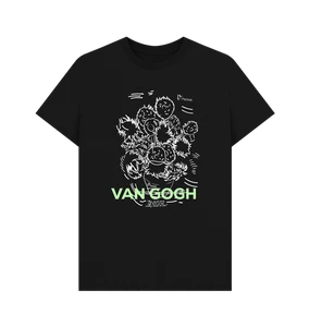 PREMIUM OFFICIAL APOH APOH Van Gogh Sunflowers Scribble Black T-Shirt - Picture 1 of 3
