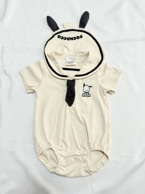 Sanrio Pochacco Mameluco Manga Corta 6-9m Cuello Marinero Niñas Niños Japón NUEVO Foto 1 de 4