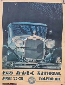 RARE Signed Ford Model A Restorers Club 1989 M.A.R.C NATIONAL Toledo, OH Poster - Picture 1 of 21