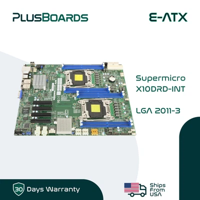 Supermicro X10DRD-iNT Dual LGA 2011-3 E-ATX Server Motherboard 4x PCI-E 3.0 x8 - Image 1 of 3