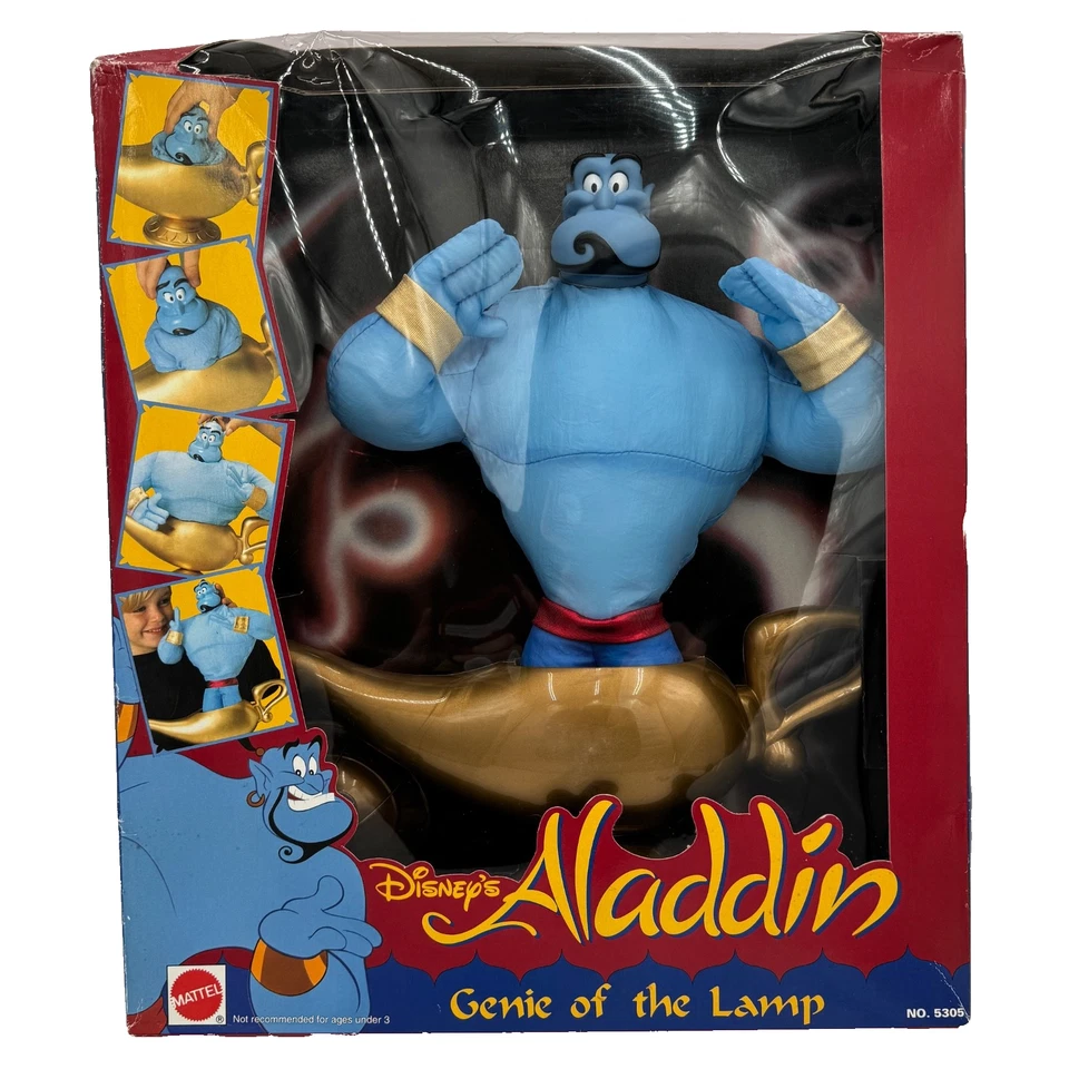 "DISNEY ALADDIN GENIO DE LA LÁMPARA GRANDE 14"" MATTEL VINTAGE COLECCIONABLE" Foto 1 de 4