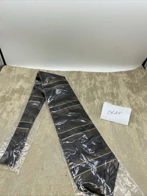 "Corbata Croft & Barrow 100 % seda para hombre negra, marrón y dorada nueva en paquete 58""" Foto 1 de 4