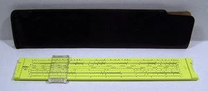PICKETT Microline 120 Regla Deslizante Amarillo + Estuche de Cuero Sintético Ciencia Matemáticas De Colección - Imagen 1 de 5