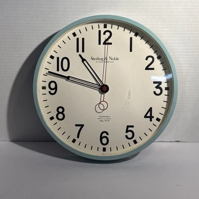 Sterling & Noble большой 11,5» круглый/порошок синий/аналоговый настенные часы - Изображение 1 из 4