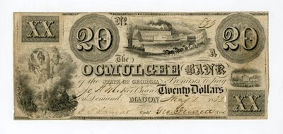 1838 $20 The Ocmulgee Bank - Macon, GEORGIA Note - Image 1 of 2