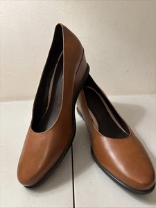 Ecco Damen Keilabsatz Schuhe Größe EU 41 US 10,5 Camel Farbe Leder - Bild 1 von 10