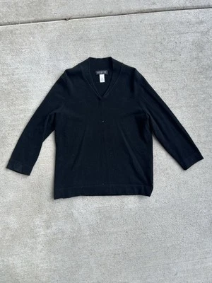 Suéter Jones New York 100 % cachemir negro para mujer XL cuello en V suéter tejido suave Foto 1 de 4