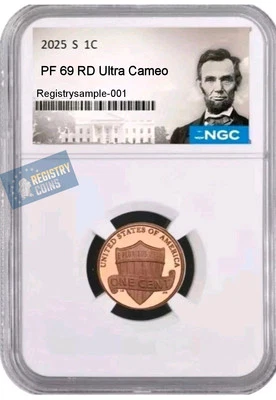 2025 S Lincoln Cent 1C NGC PF69 RD Ultra Cameo   Red Cent Penny   - Image 1 of 2
