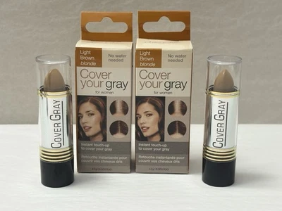 Nuevo PACK DE 2 PALILLOS DE RETOQUE COLOR GRIS para cubrir tu cabello rubio marrón claro Foto 1 de 3
