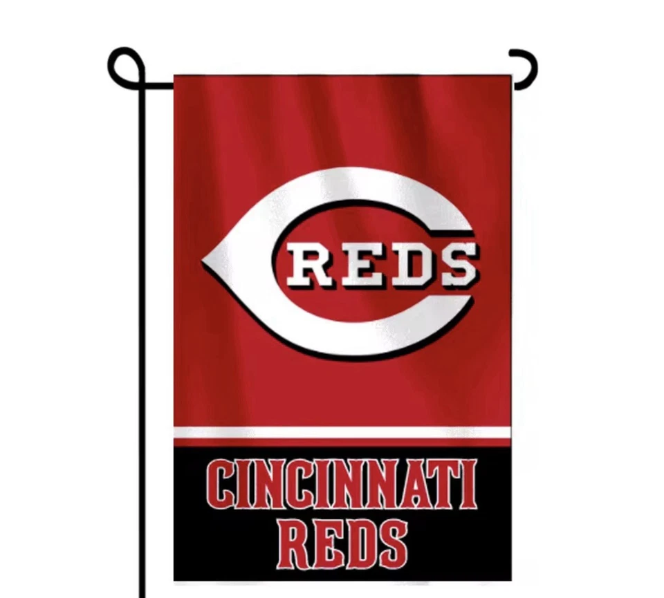Cincinnati Reds Double Sided Garden Flag 12x18 Heavy Duty Polyester/New - Image 1 of 1