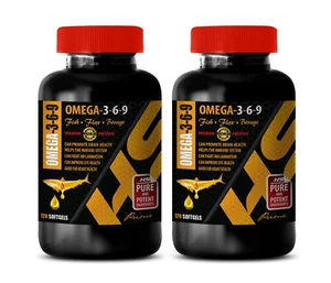 anti inflammation eye - OMEGA 3-6-9 - mood improvement supplement 2BOTTLE - Picture 1 of 12